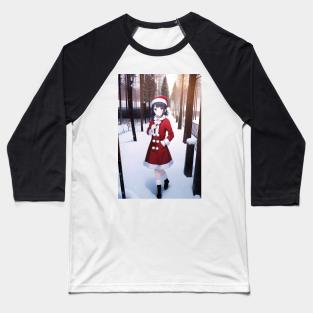 Santa Girl Baseball T-Shirt